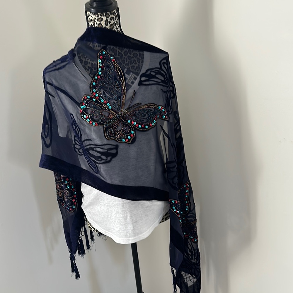 Embellished Butterfly Shawl